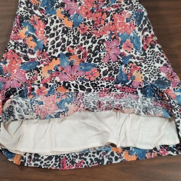 NEW NWT Free People Deep V-Neck Tie Back Sexy Floral Anumal Print Mini Dress XS - Picture 9 of 14